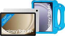 Foto van Samsung galaxy tab a9 plus 11 inch 128gb wifi zilver + bluebuilt kids cover blauw