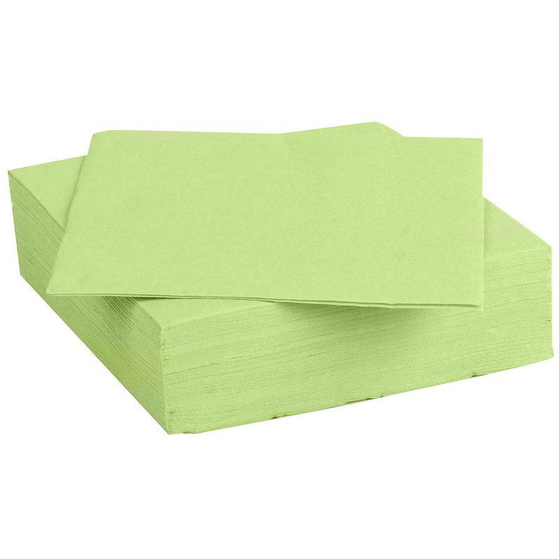 Foto van Color party diner/feest servetten - 30x - lime groen - 38 x 38 cm - papier - 3-laags - feestservetten