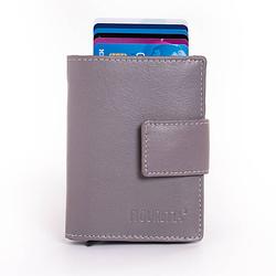 Foto van Figuretta cardprotector leren portemonnee met rfid bescherming grijs