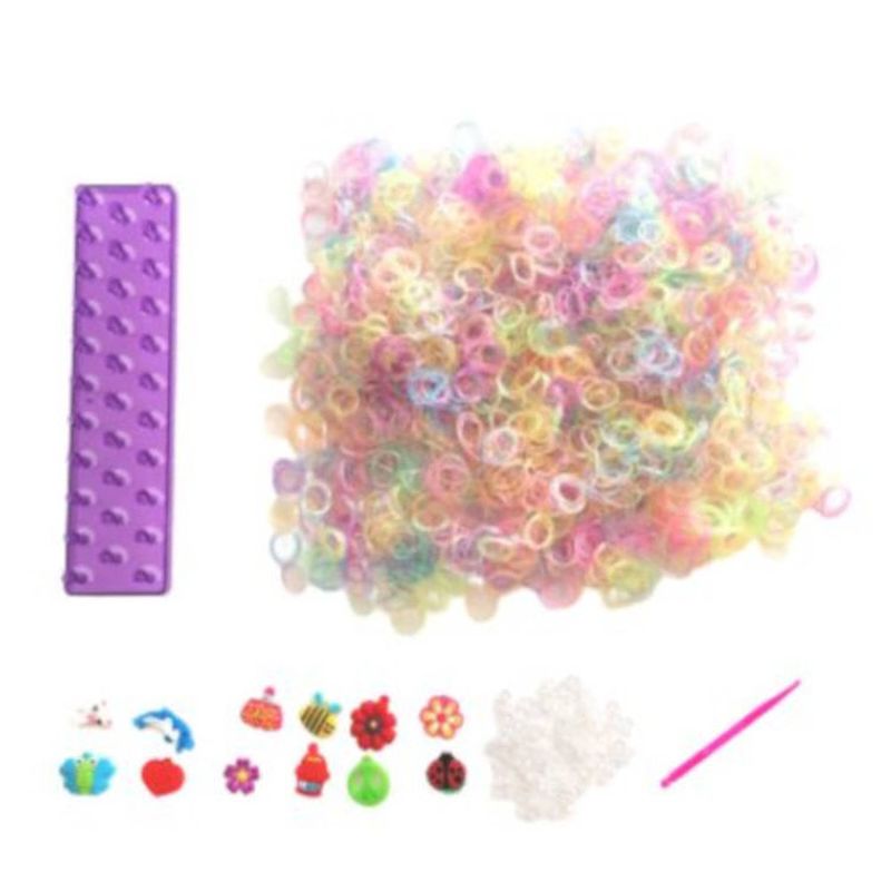 Foto van Loom twister loombands glitter startersset paars 2400-delig