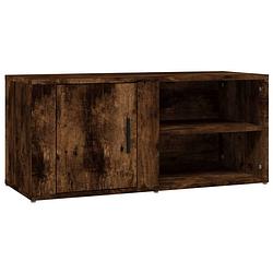 Foto van The living store tv-meubel - gerookt eiken - 80x31.5x36cm - bewerkt hout