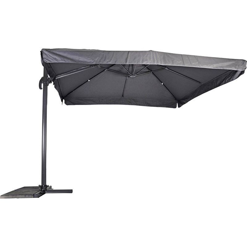 Foto van Zweefparasol virgo grijs 300 x 300 cm - inclusief zware parasolvoet