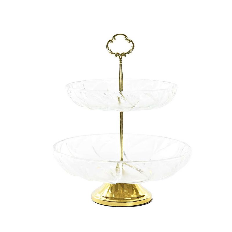 Foto van Fruitschaal dkd home decor gouden transparant kristal metaal (25 x 25 x 29 cm)