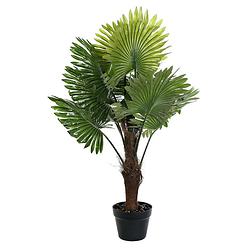 Foto van Kunstplant tropische palm in bloempot - groen - 70 x 100 cm - kunstplanten