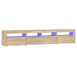 Foto van The living store tv-meubel - joy - hout - 210x35x40 cm - rgb led-verlichting