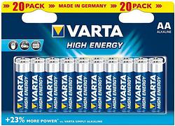 Foto van 20 x aa varta alkaline batterijen - longlife power- 4906