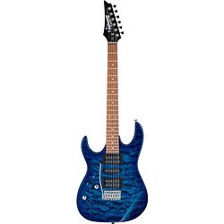 Foto van Ibanez grx70qal gio transparent blue burst linkshandige elektrische gitaar