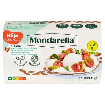 Foto van Mondarella classic mozzarellaalternatief op basis van amandelen 170g bij jumbo