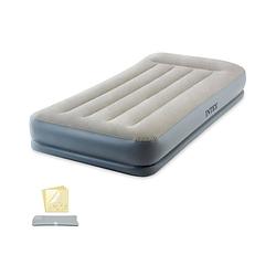 Foto van Intex pillow rest mid-rise - luchtbed - 1 persoons - inclusief ingebouwde electrische pomp - 191x99x30 cm - pvc - grijs