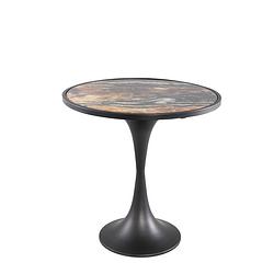 Foto van Ptmd laiko brown metal smooth sidetable marble print