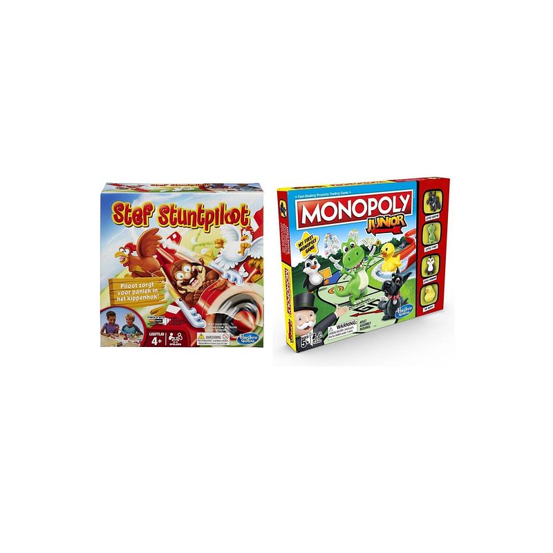 Foto van Spellenset - bordspel - stef stuntpiloot & monopoly junior