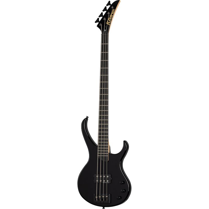 Foto van Kramer guitars modern collection disciple d-1 bass ebony elektrische basgitaar met seymour duncan smb-4d