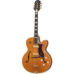 Foto van Epiphone 150th anniversary zephyr deluxe regent blondeburst semi-akoestische gitaar met hard case