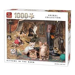 Foto van King puzzel animal collection kittens in the barn - 1000 stukjes