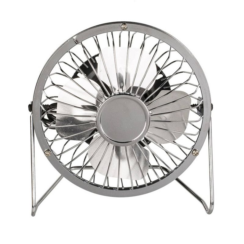 Foto van Kleine bureau ventilator zilver 15 cm met usb aansluiting - ventilatoren