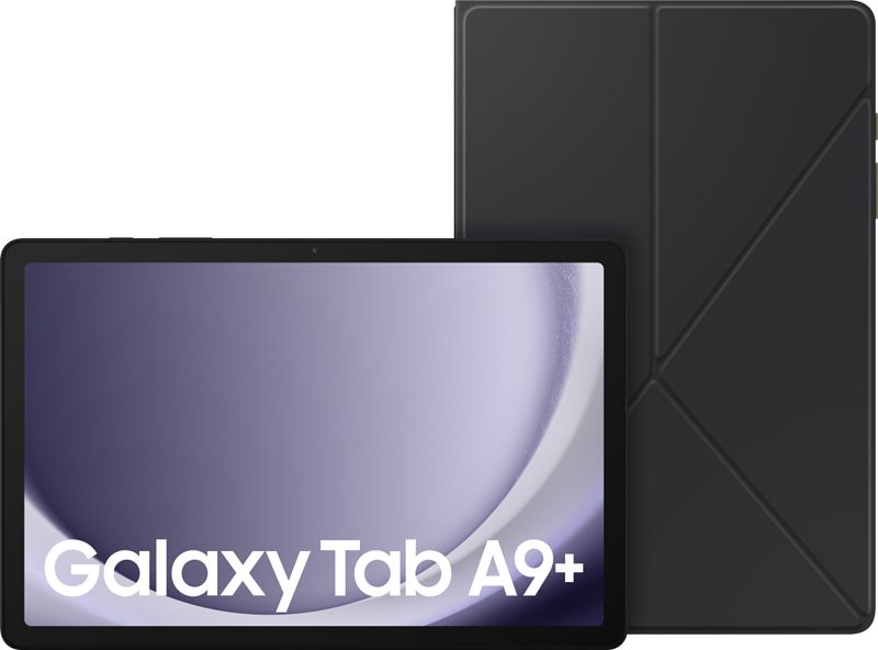 Foto van Samsung galaxy tab a9 plus 11 inch 128gb wifi + 5g grijs + book case zwart