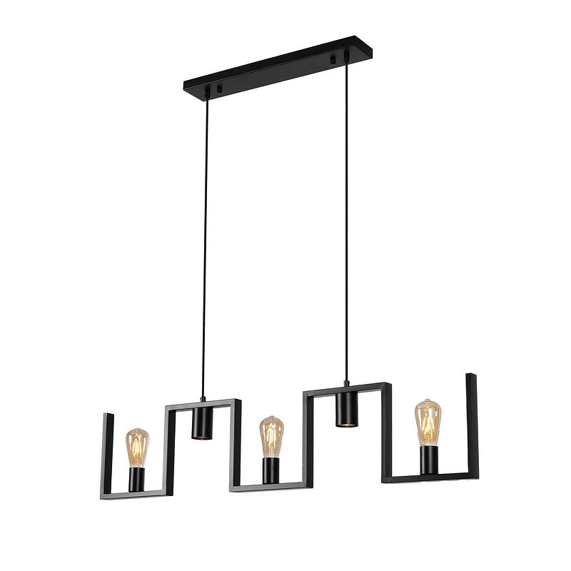 Foto van Ylumen hanglamp row 5 lichts l 112 cm zwart