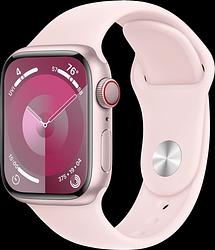 Foto van Apple watch series 9 4g 41mm roze aluminium sportband s/m