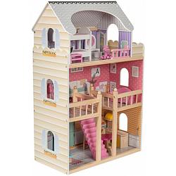 Foto van Mamabrum - poppenhuis - houten poppenhuis - met meubels - hout -