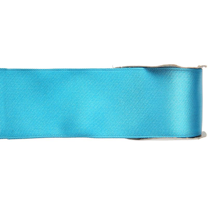 Foto van 1x hobby/decoratie turquoise satijnen sierlinten 2,5 cm/25 mm x 25 meter - cadeaulinten