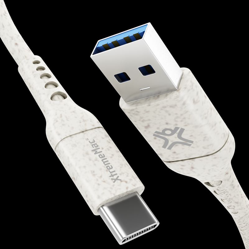 Foto van Xtrememac eco line usb a naar usb c kabel 1m kunststof crème