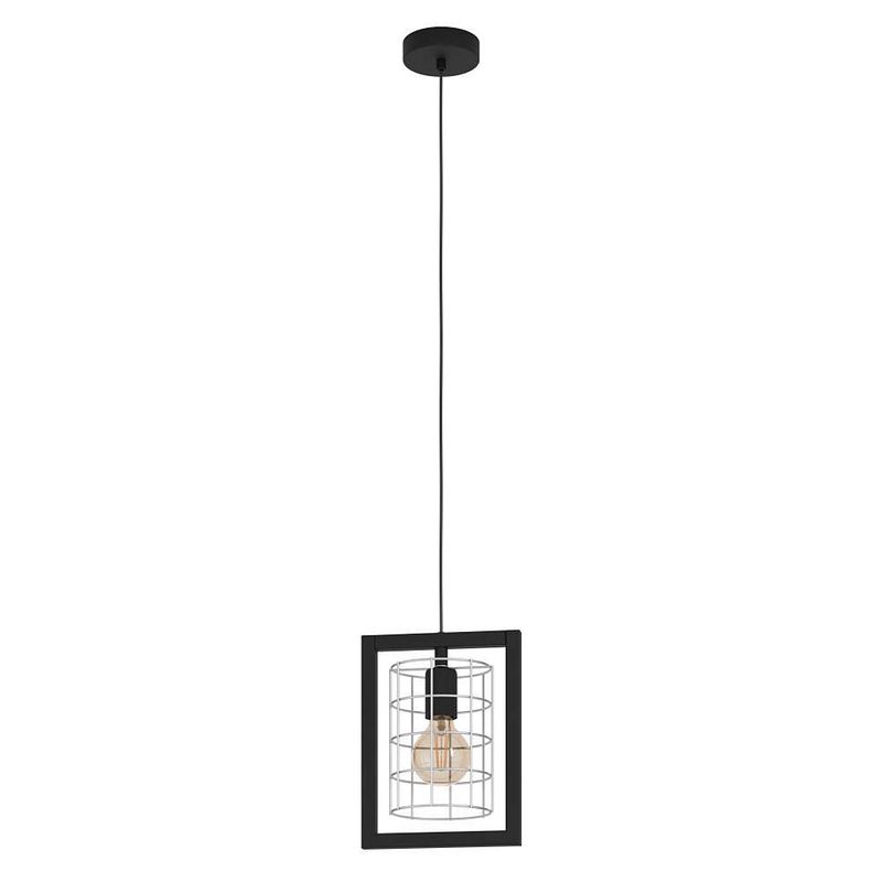 Foto van Eglo jubily hanglamp - 22 cm - e27 - staal - industrieel - zwart