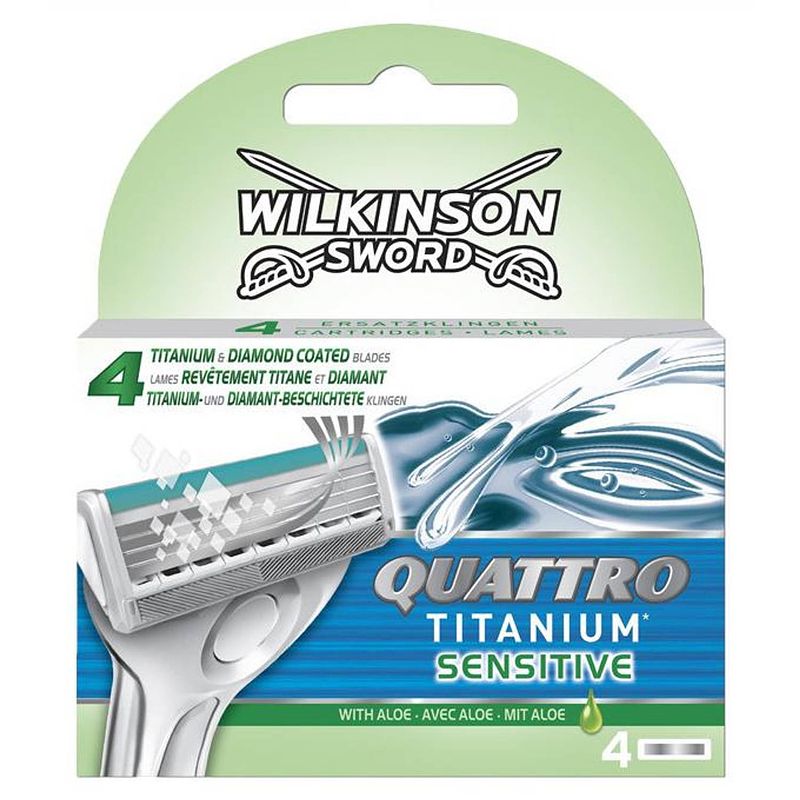 Foto van Wilkinson sword quattro titanium sensitive - 4 mesjes