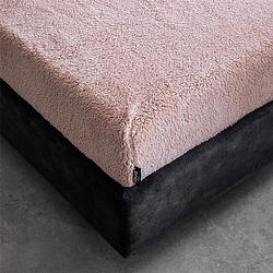 Foto van Hoeslaken teddy - roze - 80x210 cm - roze - fresh & co - dekbed-discounter.nl