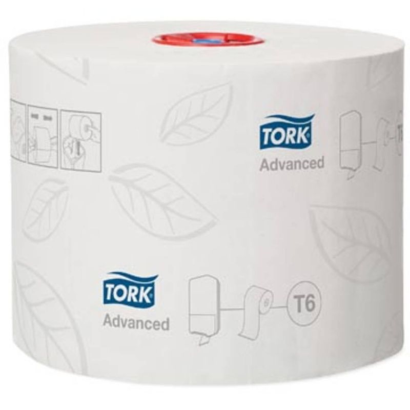 Foto van Tork toiletpapier mid-size, 2-laags, 100 meter, systeem t6, pak van 27 rollen