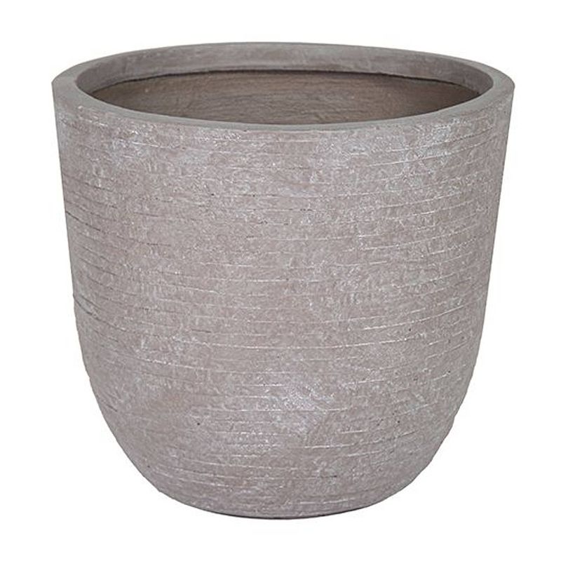 Foto van Utah egg pot taupe wash d32h31