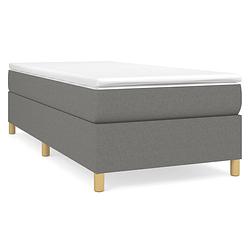 Foto van The living store boxspring met matras stof donkergrijs 90x200 cm - bed