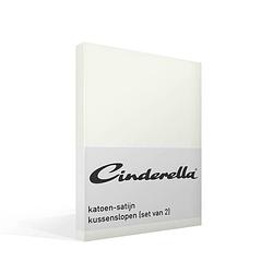 Foto van Cinderella satijn kussensloop (set van 2) - 100% katoen-satijn - 60x70 cm - standaardmaat - ivory