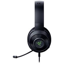 Foto van Razer kraken v3 x over ear headset kabel gamen virtual surround zwart headset, volumeregeling, microfoon uitschakelbaar (mute)