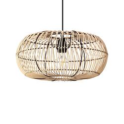 Foto van Bussandri hanglamp arawa - houten designlamp - e27 - 40x40x175cm - naturel