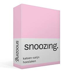 Foto van Snoozing - katoen-satijn - hoeslaken - 140x200 - roze