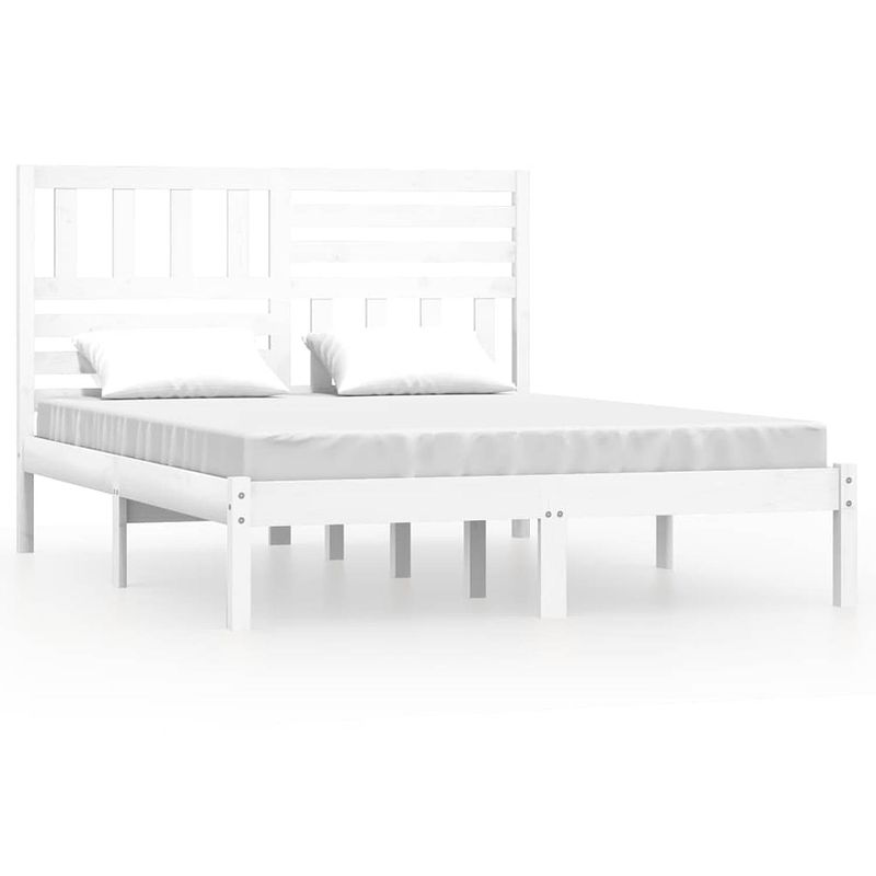 Foto van The living store houten bedframe - - bedframes - 195.5 x 146 x 100 cm - wit