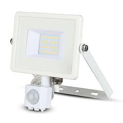 Foto van V-tac vt-20-s-w draaibare led schijnwerpers met pir sensor - samsung - ip65 - wit - 20w - 1600 lumen - 6400k - 5 jaar