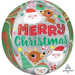 Foto van Orbz folieballon adorable christmas buddies 38 x 40 cm groen