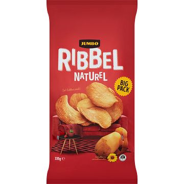 Foto van Jumbo ribbel naturel chips 335g