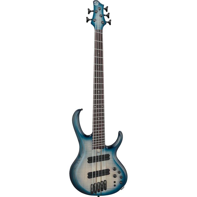 Foto van Ibanez btb705lm bass workshop cosmic blue starburst low gloss 5-snarige elektrische basgitaar