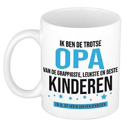 Foto van Trotse opa van leukste kinderen cadeau koffiemok / theebeker 300 ml - feest mokken