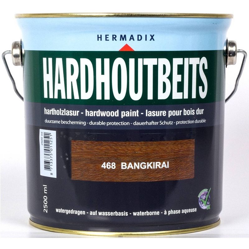 Foto van Hermadix - hardhoutbeits 468 bangkirai 2500 ml