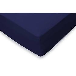Foto van Elegance hoeslaken jersey katoen stretch 35cm hoge hoek - donker blauw 200x200cm
