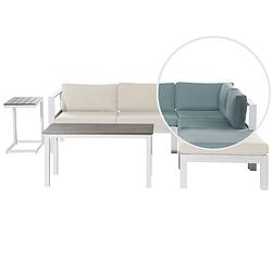 Foto van Beliani messina - loungeset-wit-aluminium