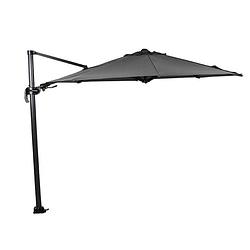 Foto van Garden impressions hawaii zweefparasol 350 cm doorsnee polyester royal grey - licht grijs