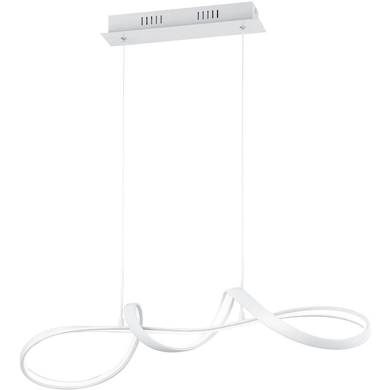 Foto van Led hanglamp - hangverlichting - trion peruino - 37w - natuurlijk wit 4000k - dimbaar - rond - mat wit - aluminium