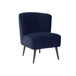 Foto van Bronx71 velvet fauteuil lyla donkerblauw.