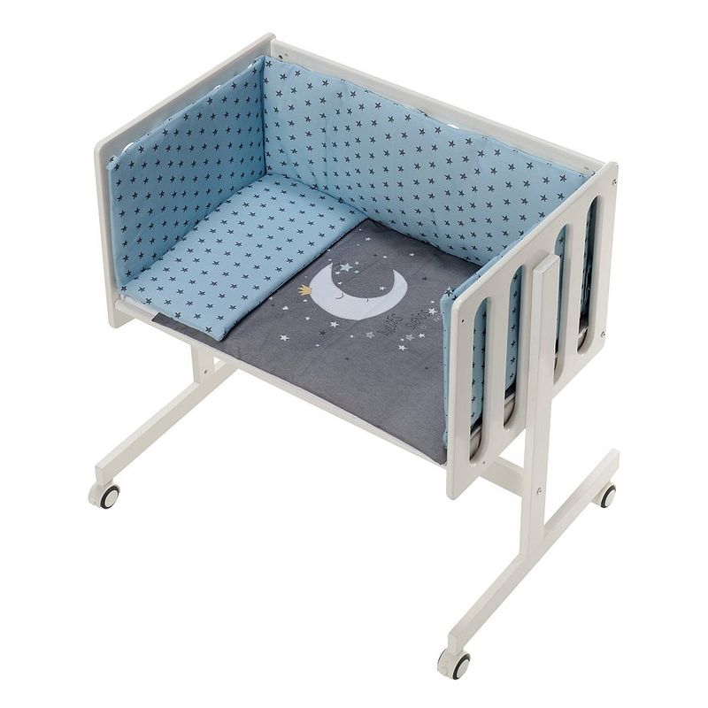 Foto van Interbaby babywieg/co-sleeper maan 90 x 55 cm hout mintgroen