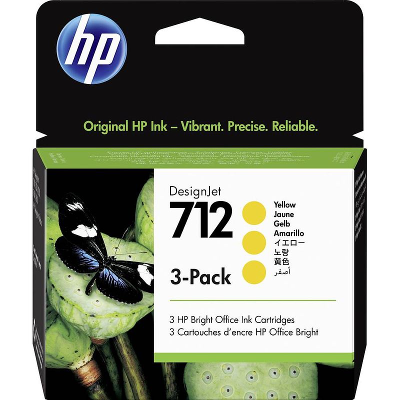 Foto van Hp cartridge 712 origineel triple geel 3ed79a