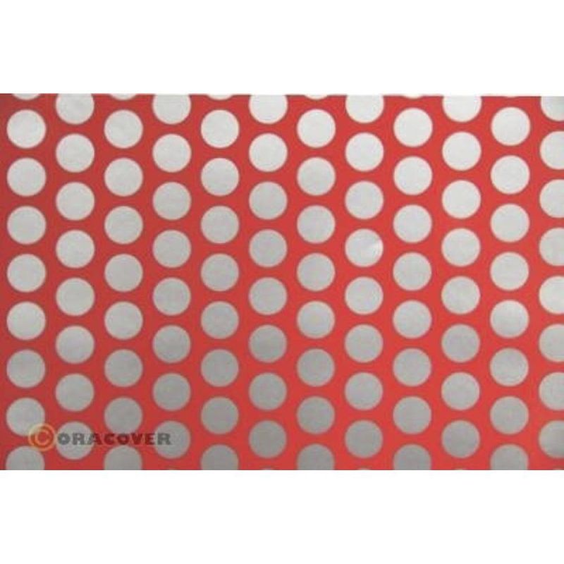 Foto van Oracover 41-021-091-010 strijkfolie fun 1 (l x b) 10 m x 60 cm rood, zilver